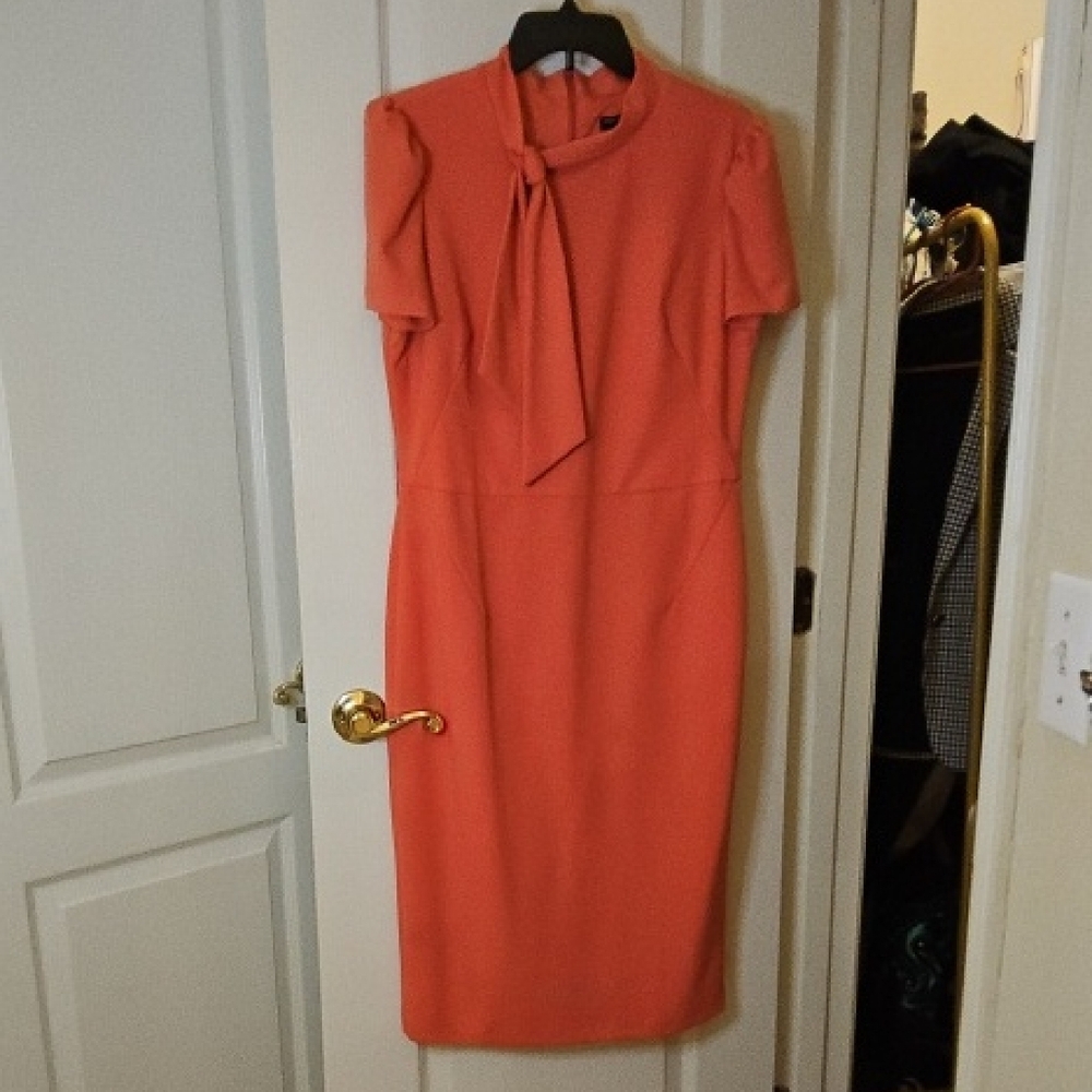 Maggy London Vibrant Coral Midi Dress